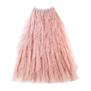 NWOT Pink Tulle Ruffle Skirt
